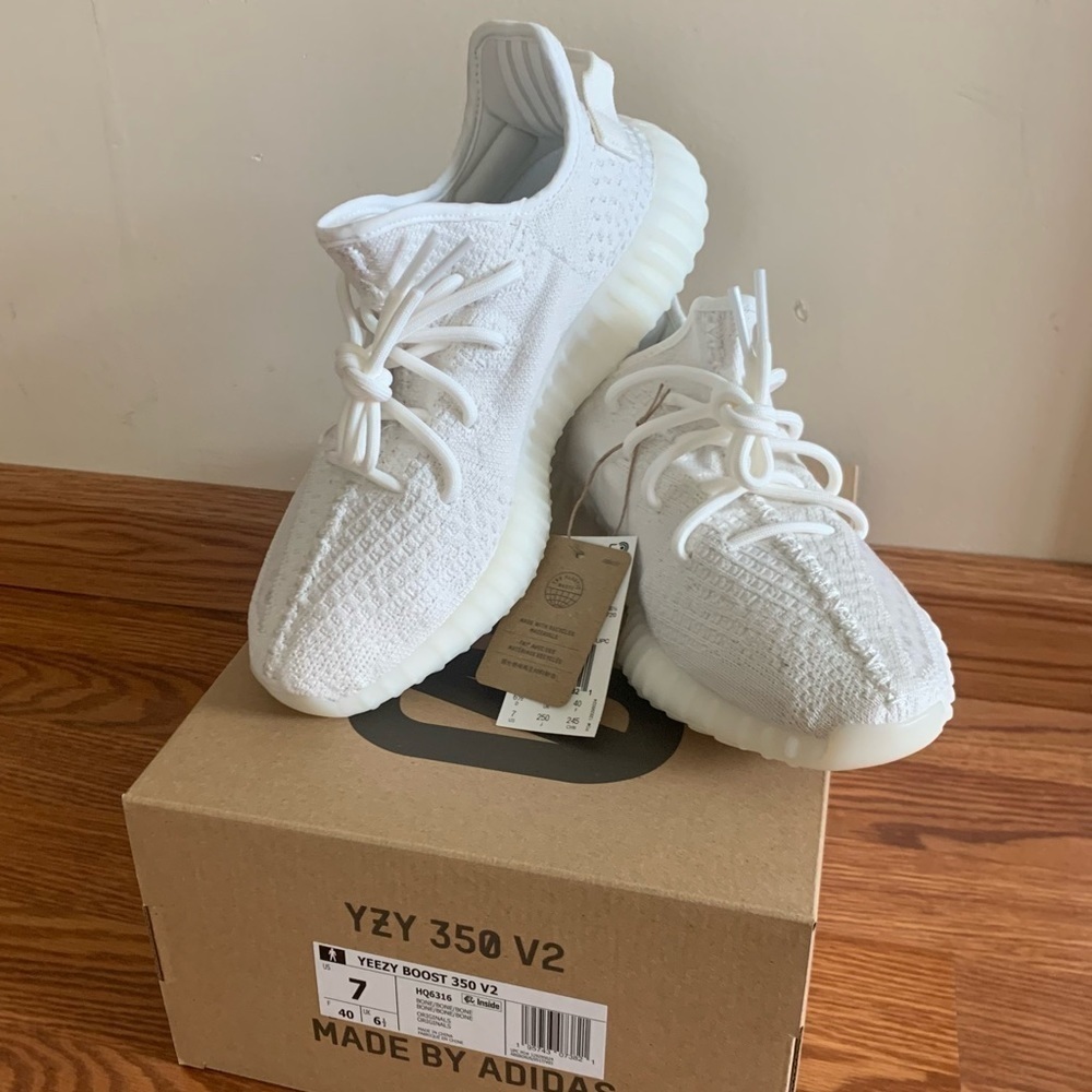 YEEZY BOOST Adidas 350 V2 Sneakers Shoes BONE Men’s size 7 Women’s size 8.5 - Picture 13 of 15